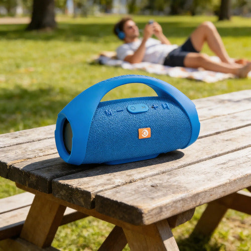 Parlante Inalambrico Bluetooth Ios Android Manija Radio 10w Azul