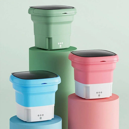 Lavadora Plegable Portatil 4.5l Centrifuga Enjuaga Lavarropa Verde