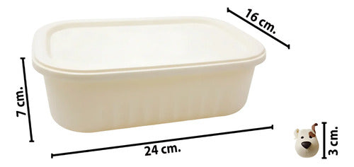 Set De 2 Caja De Plastico Organizadora Con Tapa Multiuso Crema Infantil
