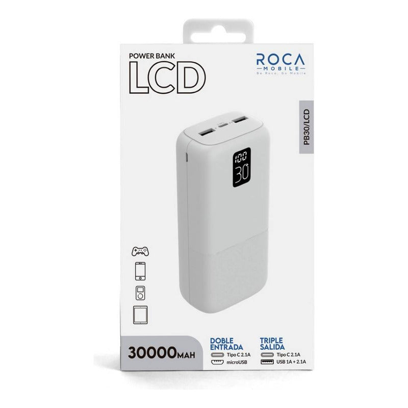 Power Bank Usb Y Usb-c Tipo C Con Pantalla Lcd 30.000mah