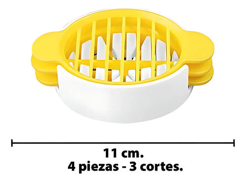 Cortador Rebanador Huevo Manual De Plastico Blanco