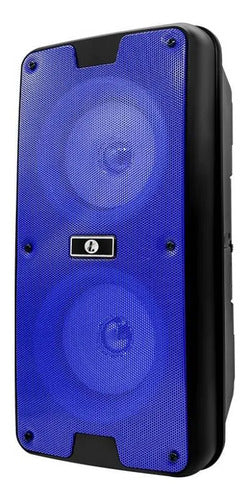 Parlante Bluetooth Inalambrico Tws 2x4 Usb Tf Fm Aux Led Azul