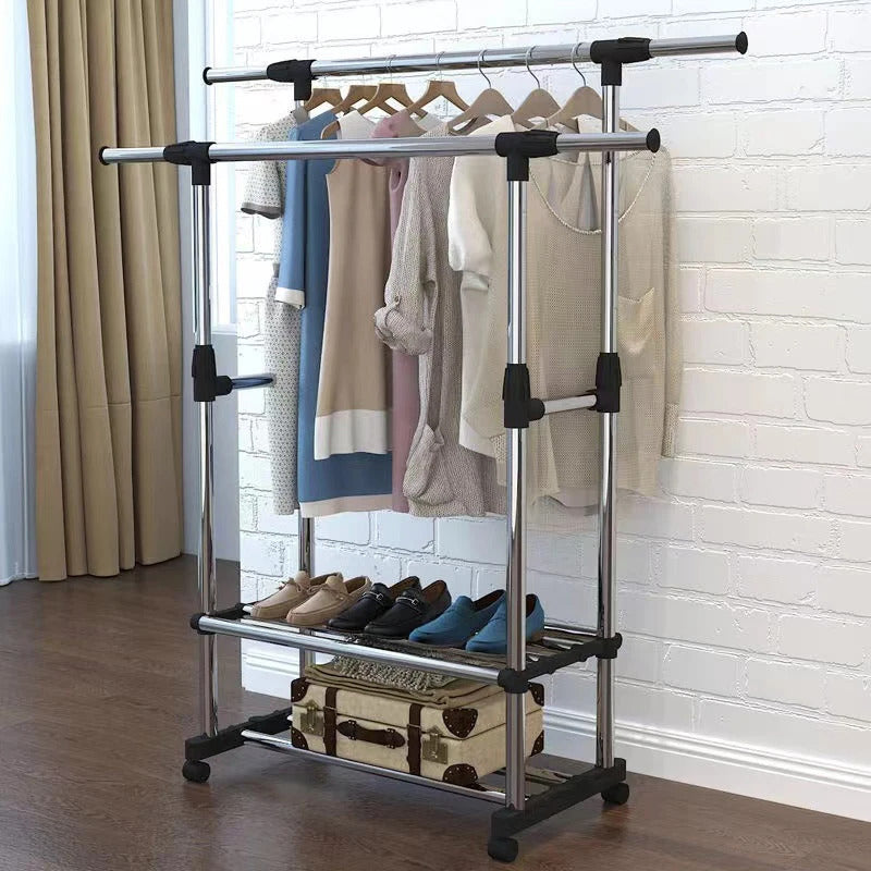 Perchero Organizador Extensible Con Ruedas De Metal