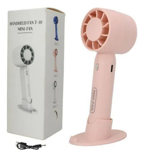 Mini Ventilador Inalambrico Portatil Base Escritorio Usb 5w Rosa