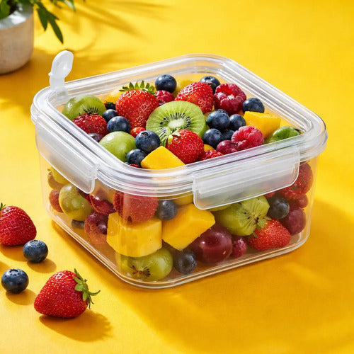 Contenedor Tupper Recipiente Plástico Hermético Válvula 1.6l Transparente