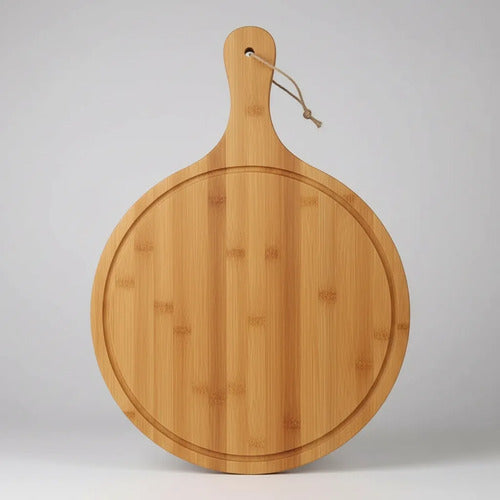 Tabla Redonda Pizza Masa Madera Natural 44x29x1cm Mango Madera Natural