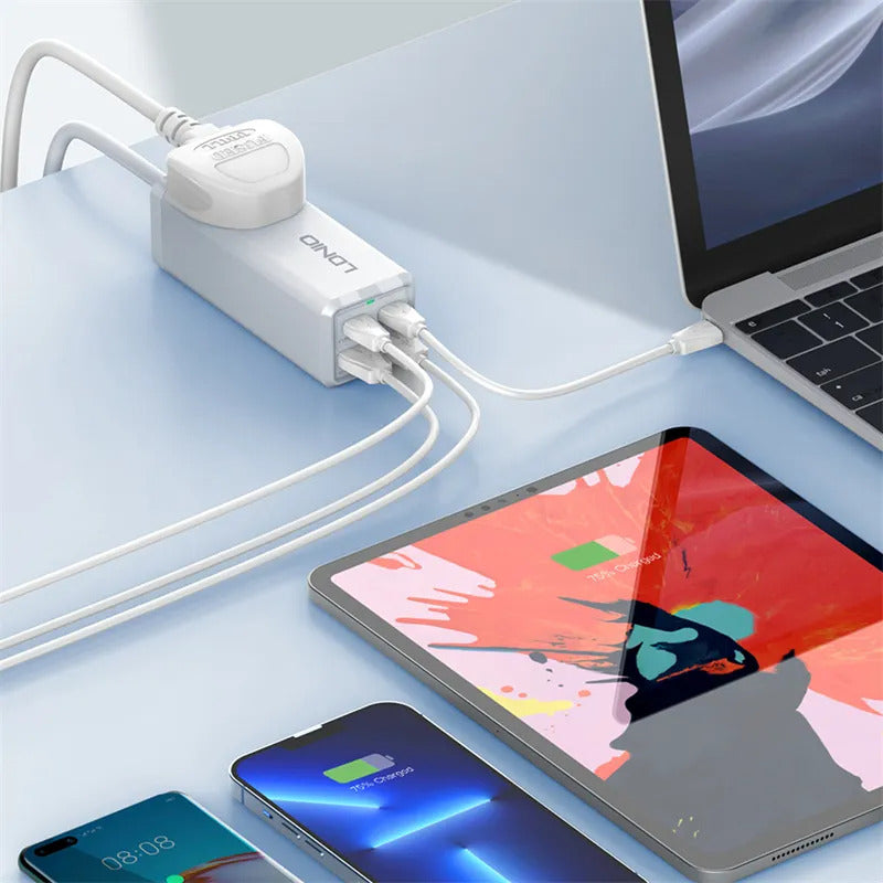 Cargador Usb Tipo C Y Usb Carga Rapida 65w + Enchufe Schuko