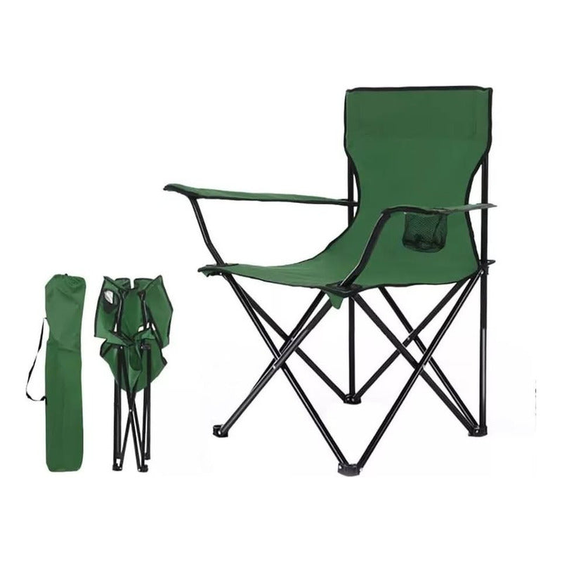 Carpa Camping 3 A 4 Personas + 3 Sillas Plegables Posabrazos