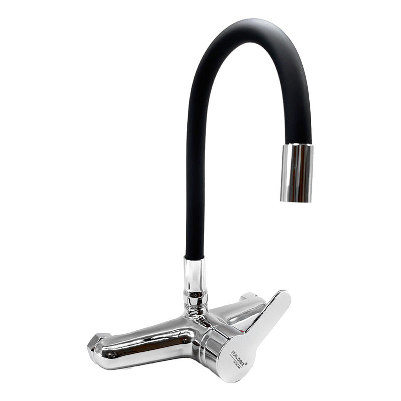 Grifo Monocomando 20cm Flexible Cocina Cromado Mesada Pared