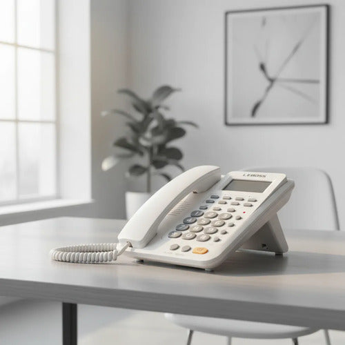 Telefono Fijo Pantalla Manos Libres Identificador Altavoz Blanco