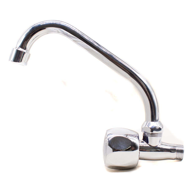 Canilla Cocina Pared Unitaria Grifo Mesada Metal Agua Fria