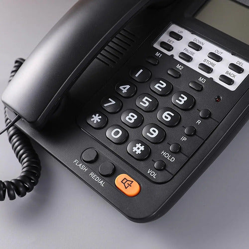 Telefono Fijo Numeros Grandes Con Captor De Llamadas Blanco Y Negro
