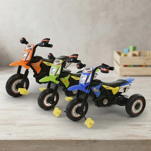 Triciclo Moto Infantil Pedales Con Luces Música Baúl Trasero Naranja