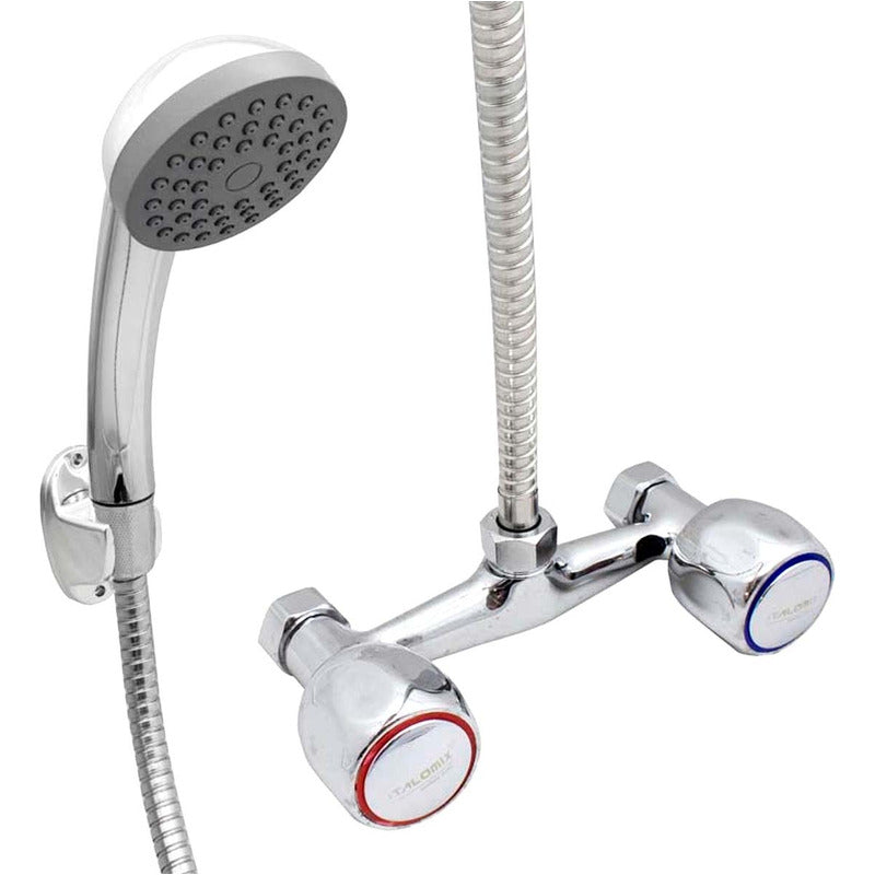 Grifo Doble Comando Para Baño + Extensible + Telefono Ducha