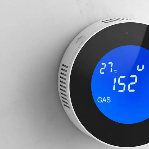 Sensor Detector Gas Wifi Alarma App Tuya Pantalla Lcd Blanco