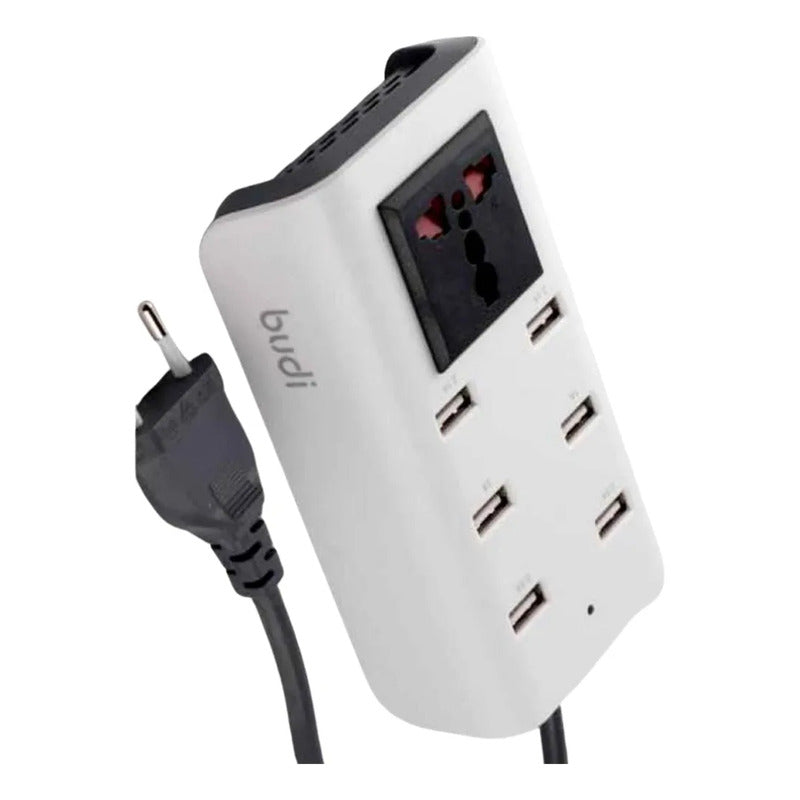 Cargador Tipo Zapatilla De Pared 6 Usb + Enchufe Electrico
