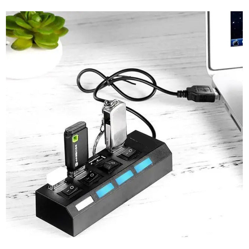 Adaptador Usb Hub 4 Puertos Con Interruptores