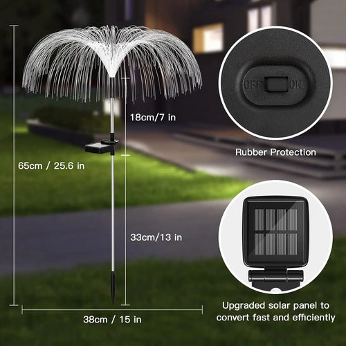 Set X4 Luces Solares Ramo Led Jardin Estaca Lampara Exterior Rgb