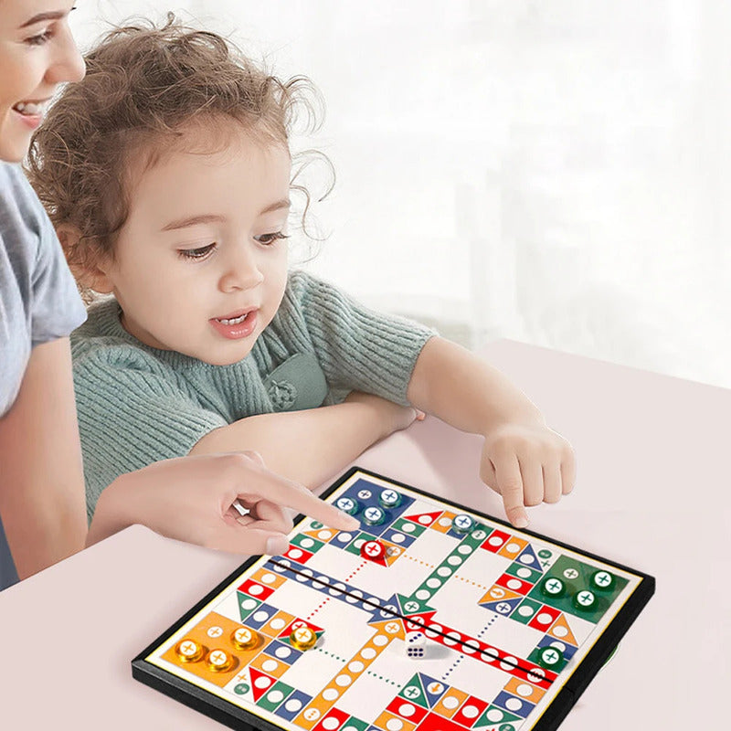 Juego De Mesa Ludo Flying Chess Magnetico Plegable