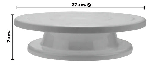 Base Para Tortas Giratoria Reposteria Decoracion Torta 27cm Blanco
