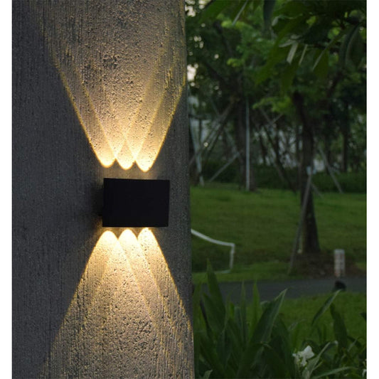 Set X2 Foco Pared Aplique Exterior Luminaria Bidireccional