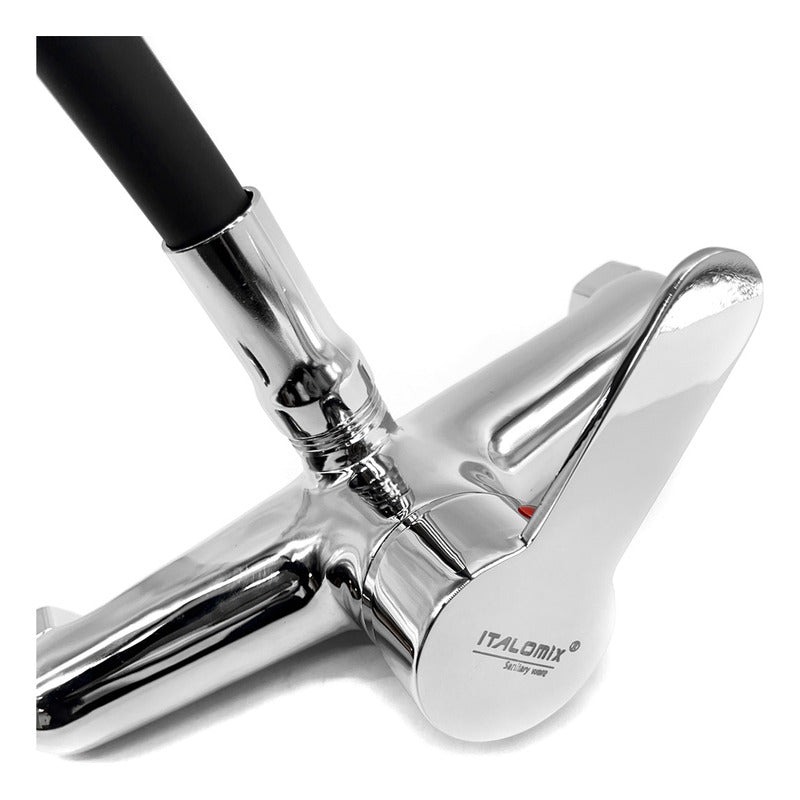 Grifo Monocomando 20cm Flexible Cocina Cromado Mesada Pared