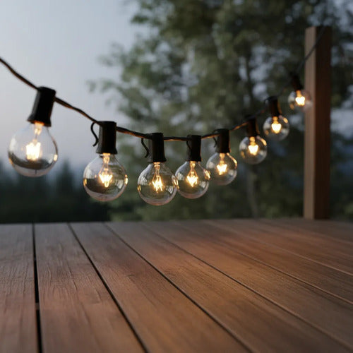 Guirnalda Guia Luz Cálida 7.5m 25 Lámparas + 2 De Repuesto Cálida