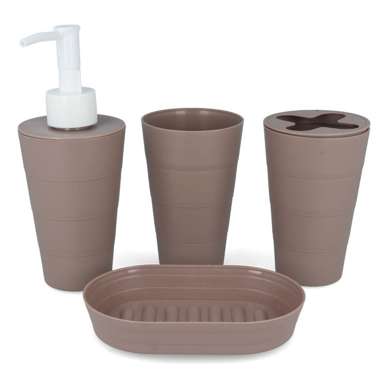 Set De Accesorios Baño De Plastico 4 Piezas