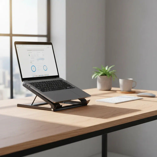Soporte Base Plegable Regulable Notebook Laptop 10 A 15 Gris