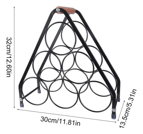 Soporte Botellas De Vino En Hierro Botellero Rack Para 6 Negro