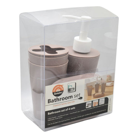 Set De Accesorios Baño De Plastico 4 Piezas