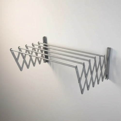 Tendedero Pared Plegable Extensible 5 Varilla Aluminio 80x80 Gris
