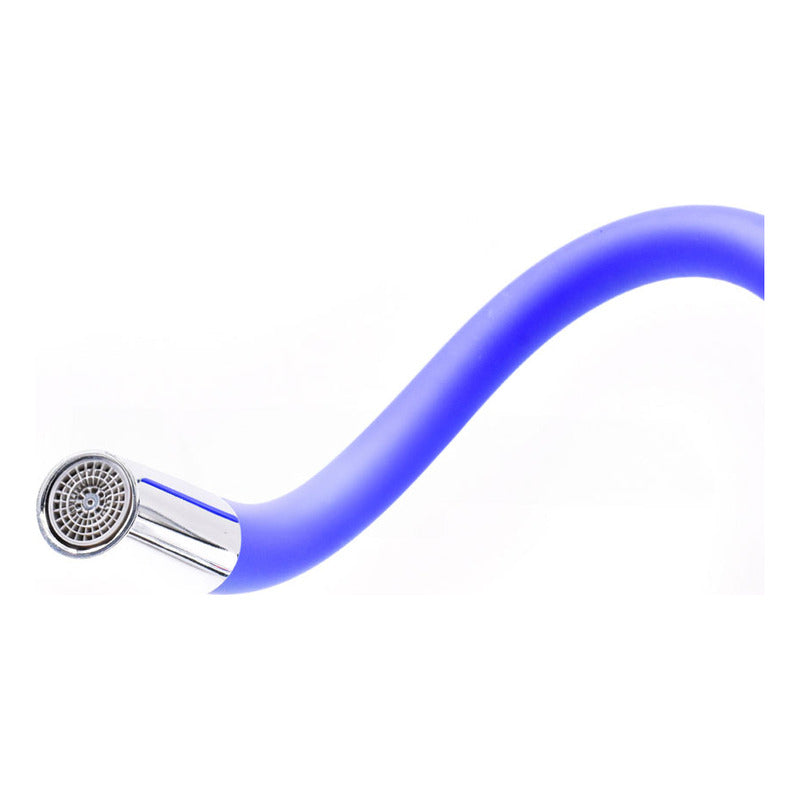 Grifo Monocomando Flexible Cocina Mesada Pared 15cm Azul
