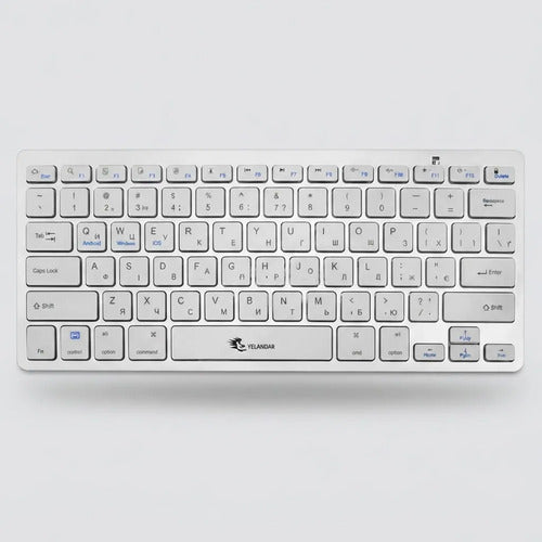 Teclado Inalámbrico Bluetooth Español Metal Multisistema Blanco Español Latinoamericano