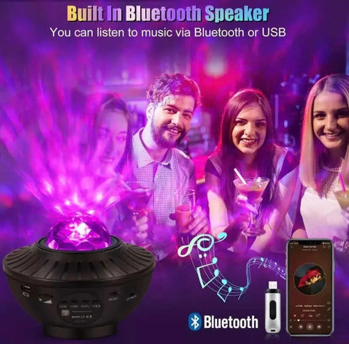Proyector Led Universo Estrellas Galaxia Bluetooth Parlante Veoquiero Tm9613 Color Negro