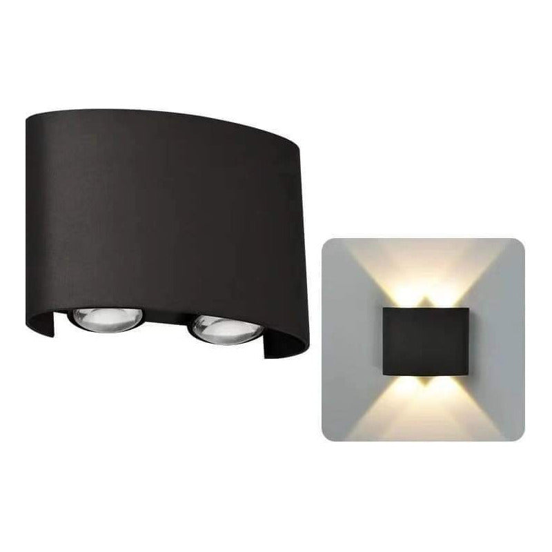 Aplique Pared Bidireccional Foco Exterior Lampara 2 Luces