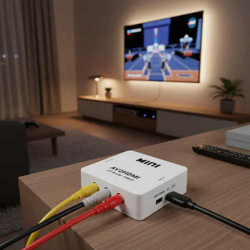 Conversor Adaptador Av Rca A Hdmi Full Hd 1080p Audio Video