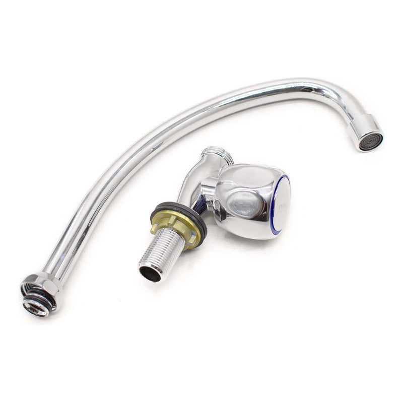 Grifo Cocina Mesada Unitaria Metal Agua Fria Brazo Alto