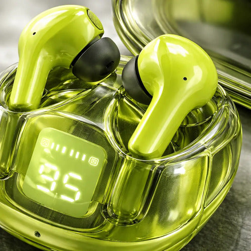 Auricular Bluetooth Táctil Display Colores Funda Silicona Verde