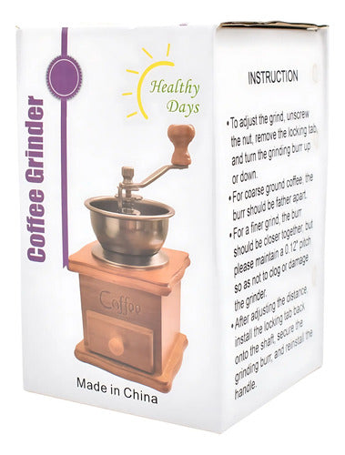 Molinillo Manual Portatil Para Cafe 16x10x10cm Marrón