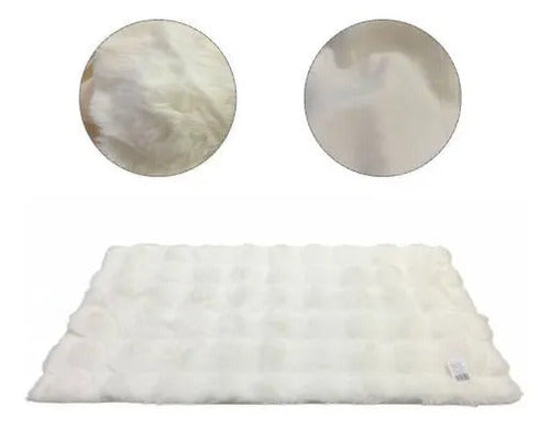 Alfombra Felpa Decorativa Relieves Suave 60x120cm Afelpada 1.2 M 60 Cm Blanco