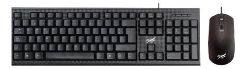 Kit Combo Teclado Mouse Usb Cable 1.5m Pc Oficina Notebook Negro