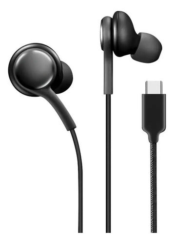 Auriculares Tipo C Cableados Micrófono Volumen Audio Hd Pro Negro