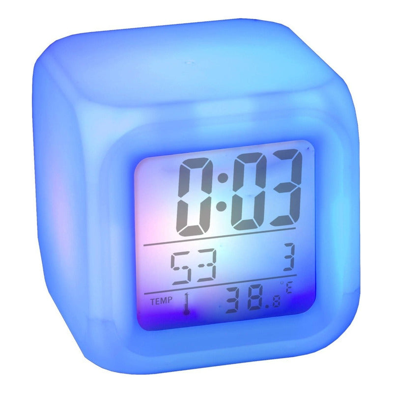 Reloj Despertador Con Termometro Cambia De Color