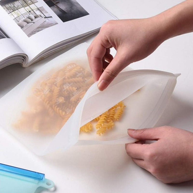 Bolsa Reutilizable De Silicona Hermeticas Alimentos 1500ml