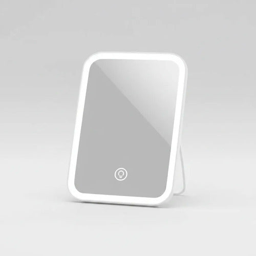 Espejo Luz Led Tactil Usb 3 Niveles Angulo Ajustable Blanco Blanco