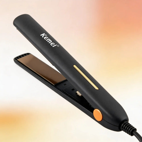 Plancha Pelo Kemei 60w 200c Temperatura Maxima Negro Set Negro Mate