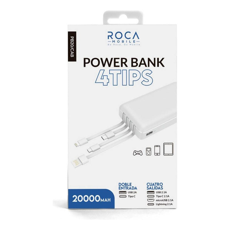 Power Bank 20.000mah Cargador Portati Con Cables Integrados