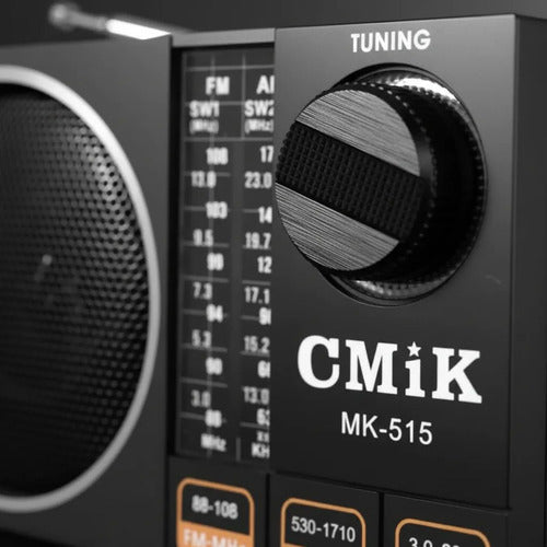 Radio Portátil Recargable Am Fm Sw 3 Bandas Analógica Mini Negro