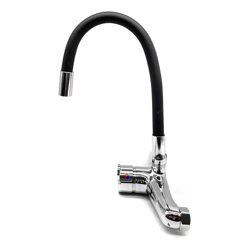 Grifo Monocomando 20cm Flexible Cocina Cromado Mesada Pared